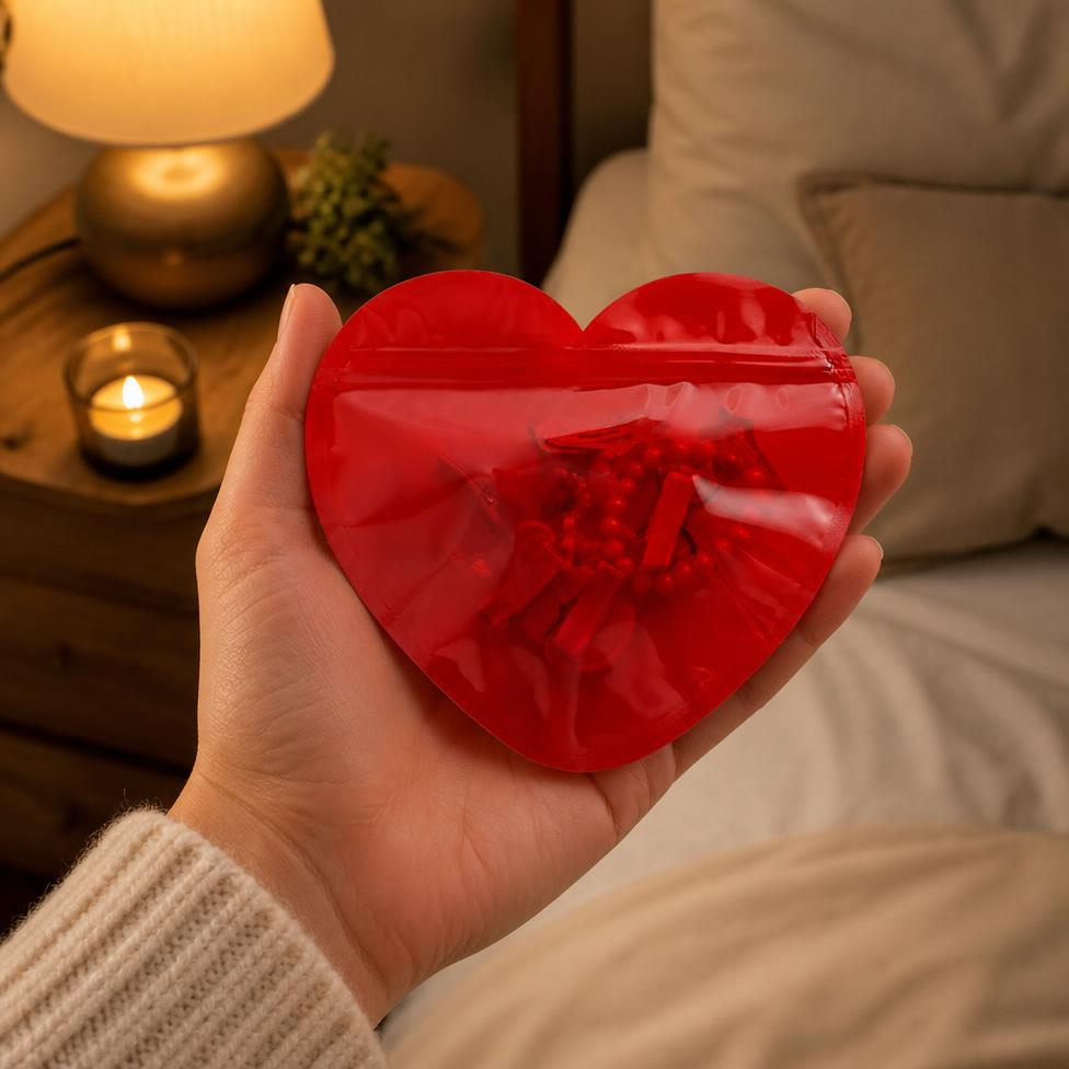 Lot de 5 Sacs  en Forme de Coeur à Fermeture Éclair pour Cadeau – image 5