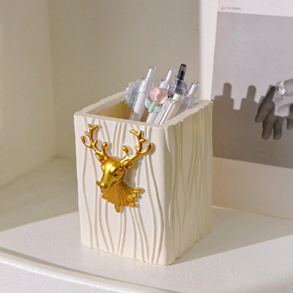 Porte-Crayons en Résine de Haute Qualité en Forme de Tête de Cerf,Décoration de Bureau,Fournitures de Bureau – image 5