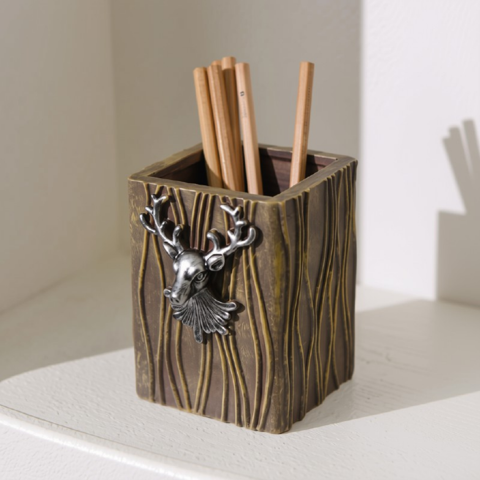 Porte-Crayons en Résine de Haute Qualité en Forme de Tête de Cerf,Décoration de Bureau,Fournitures de Bureau – image 6