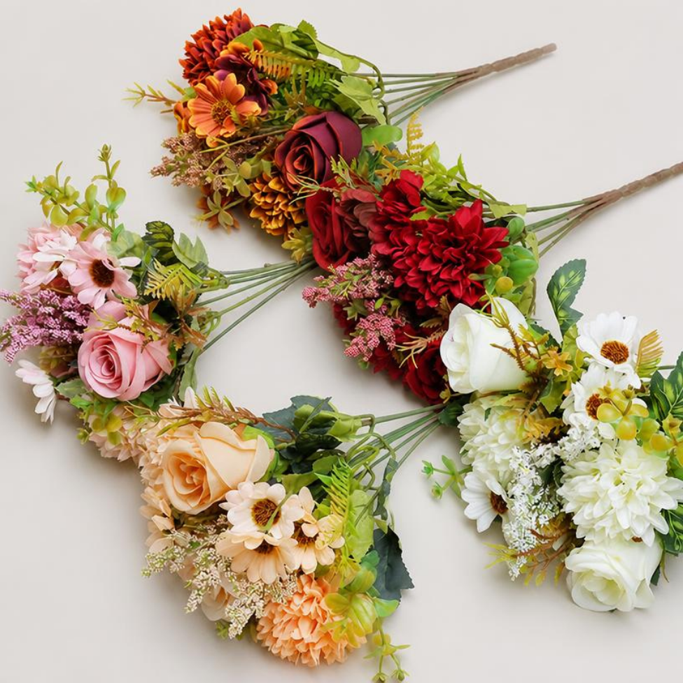 Lot de 5 Fleurs Artificielles pour Décoration de Mariage, Bouquets de Mariée
