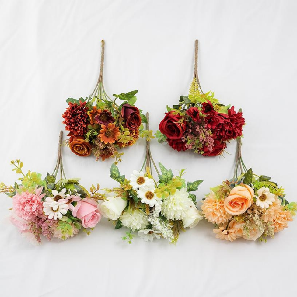 Lot de 5 Fleurs Artificielles pour Décoration de Mariage, Bouquets de Mariée – image 4