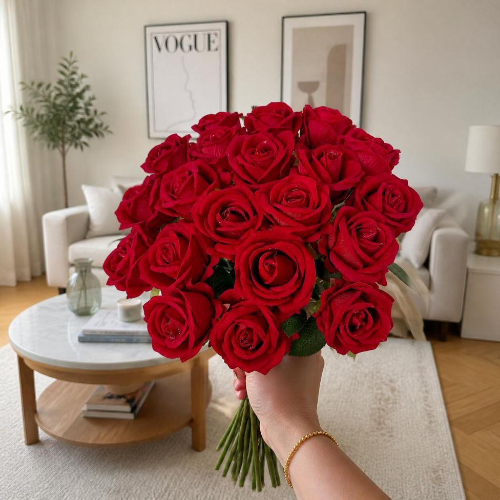 Lot de 5 Rose Artificielle,Décoration Intérieure – image 2