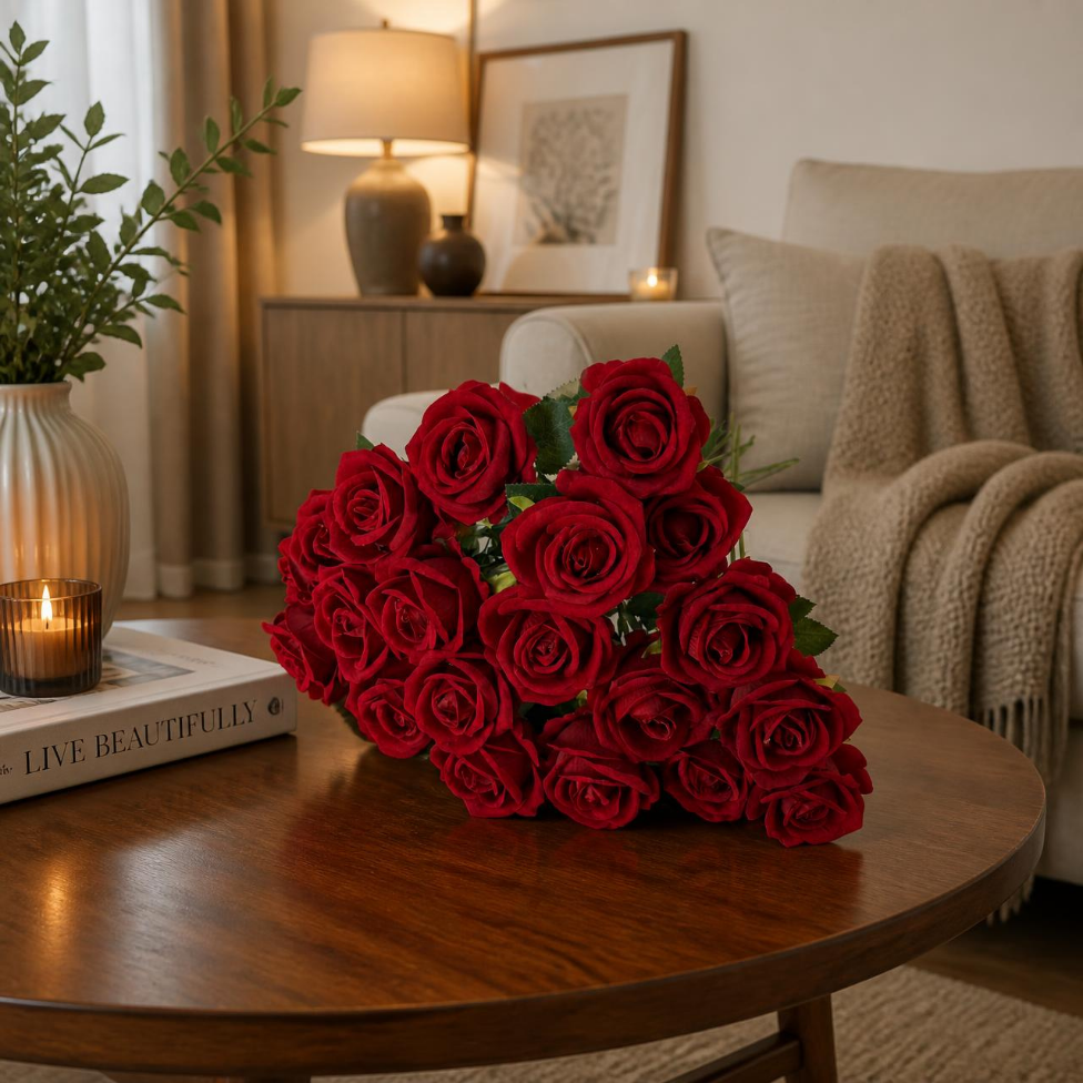 Lot de 5 Rose Artificielle,Décoration Intérieure – image 4