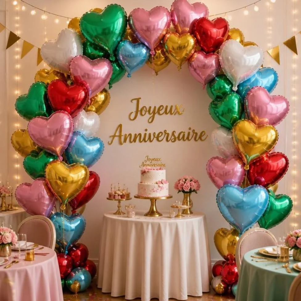 Ballon en Forme de Coeur de 18 Pouces, pour Anniversaire,Mariage,Fête,Décoaration