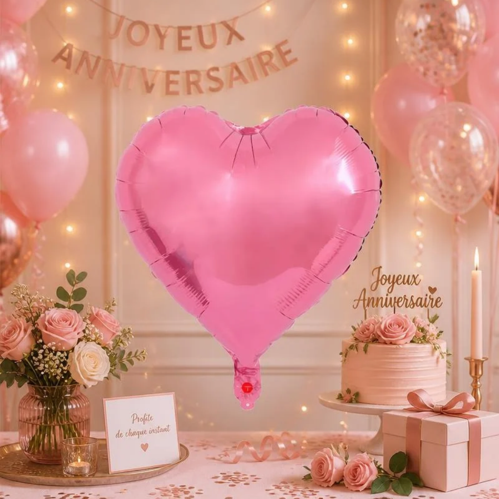Ballon en Forme de Coeur de 18 Pouces, pour Anniversaire,Mariage,Fête,Décoaration – image 3