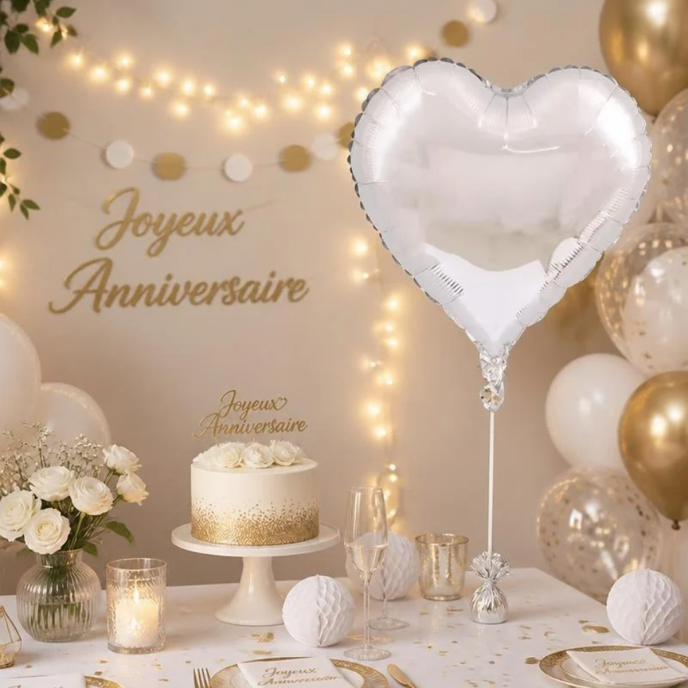 Ballon en Forme de Coeur de 18 Pouces, pour Anniversaire,Mariage,Fête,Décoaration – image 6