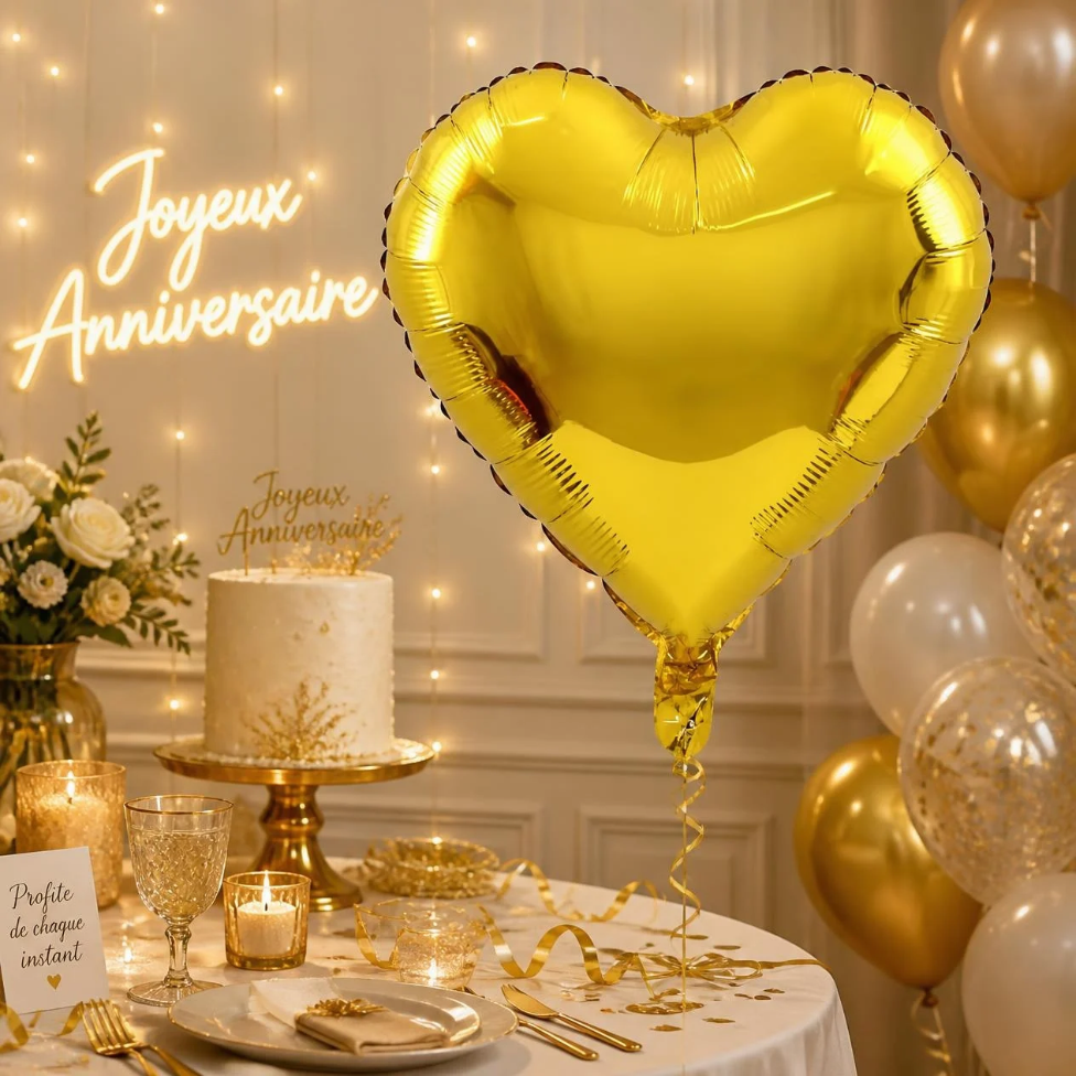 Ballon en Forme de Coeur de 18 Pouces, pour Anniversaire,Mariage,Fête,Décoaration – image 7