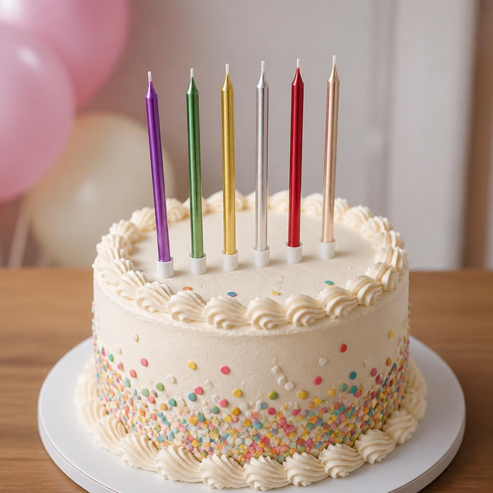 Bougie d'Anniversaire,6 Couleurs, 13.5*0.5CM,Anniversaire,Fête,Décoaration