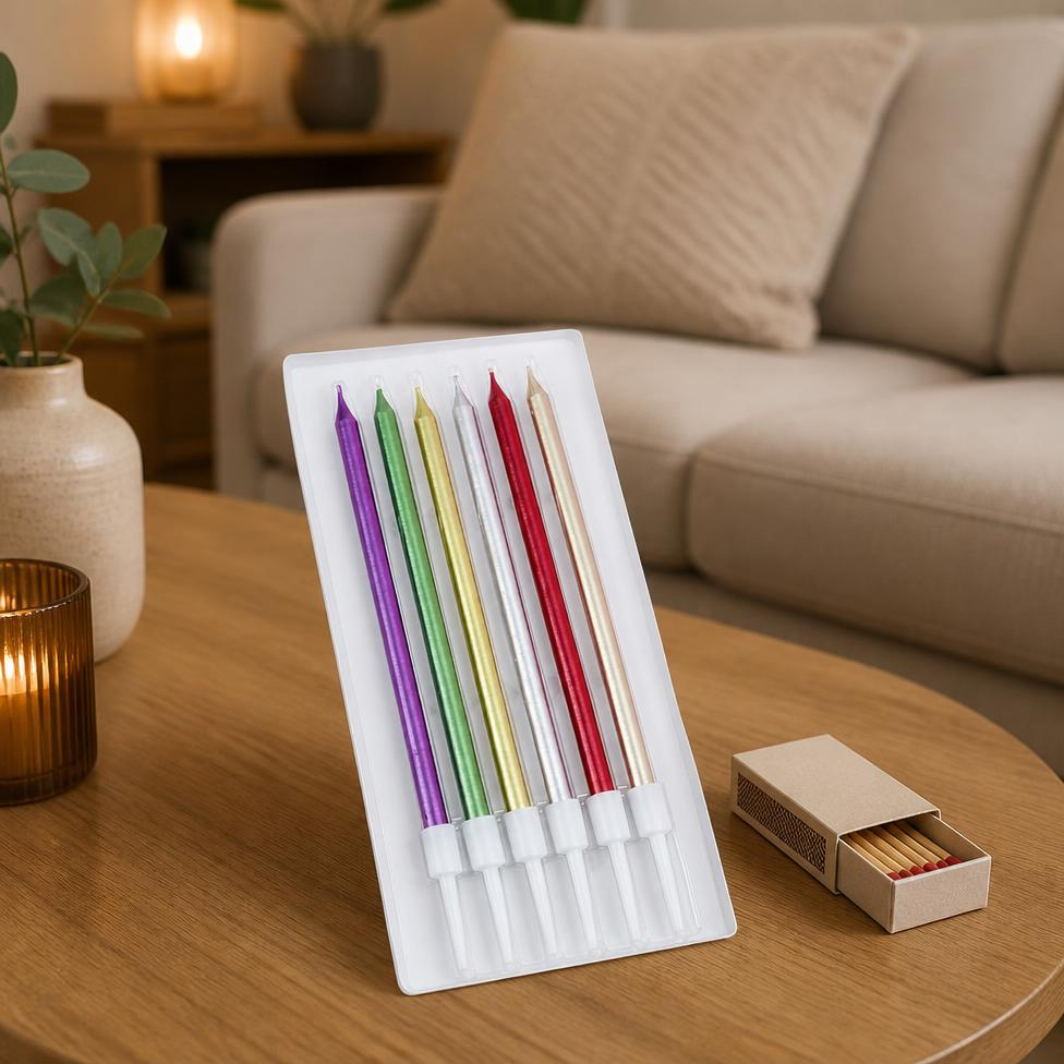 Bougie d'Anniversaire,6 Couleurs, 13.5*0.5CM,Anniversaire,Fête,Décoaration – image 3