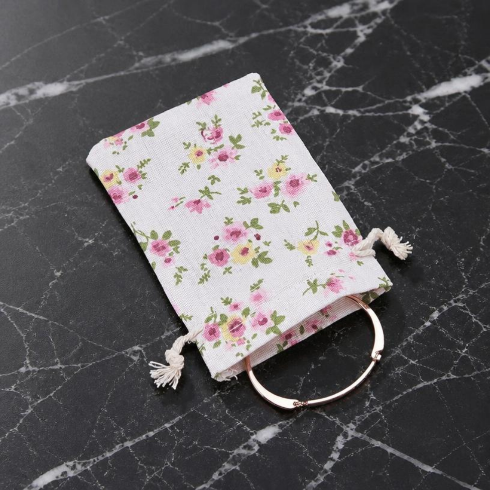 Lot de 5 Sacs à Bijoux Vintage en Coton, Pochette Cadeau avec Cordon – image 2