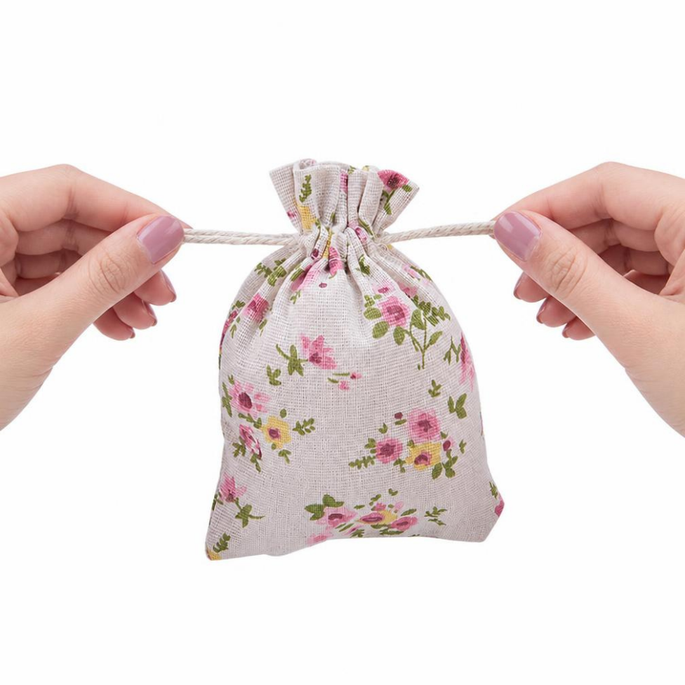 Lot de 5 Sacs à Bijoux Vintage en Coton, Pochette Cadeau avec Cordon – image 5