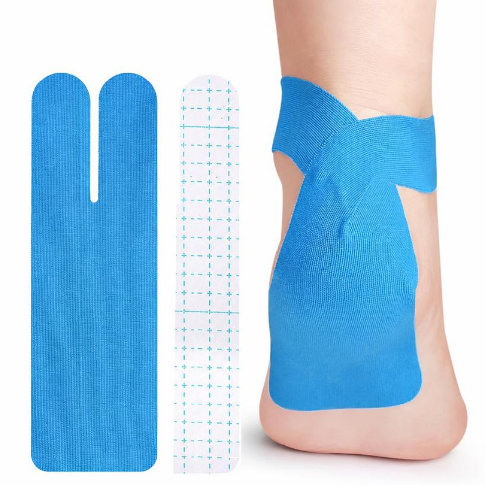 Lot de 5 Bandes de Kinésiologie Prédécoupées pour Cheville, Bande élastique et Imperméable pour Peau Bande de Kinésiologie Soulagement Douleur et Accessoires Soutien Pré-Découpées pour Cheville – image 2