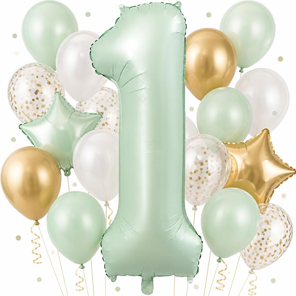 Lot de 4 Ballons en Forme de Numéro 1,Anniversaire,Fête,Décoaration