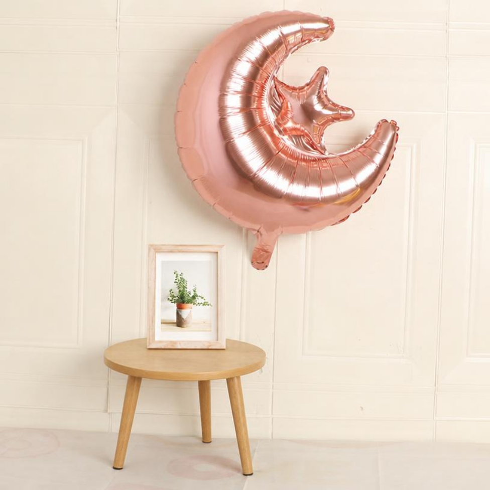 Lot de 3 Ballons 22 Pouces en Forme de Lune Étoiles pour Anniversaire,Décoration,Mariage,Accessoires Fête – image 4