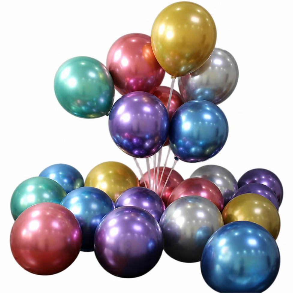Lot de 100 Ballons de Mariage Rond de 10 Pouces en Latex Naturel Chromé,pour Fête d'Anniversaire,Mariage,Décoration,100 pcs