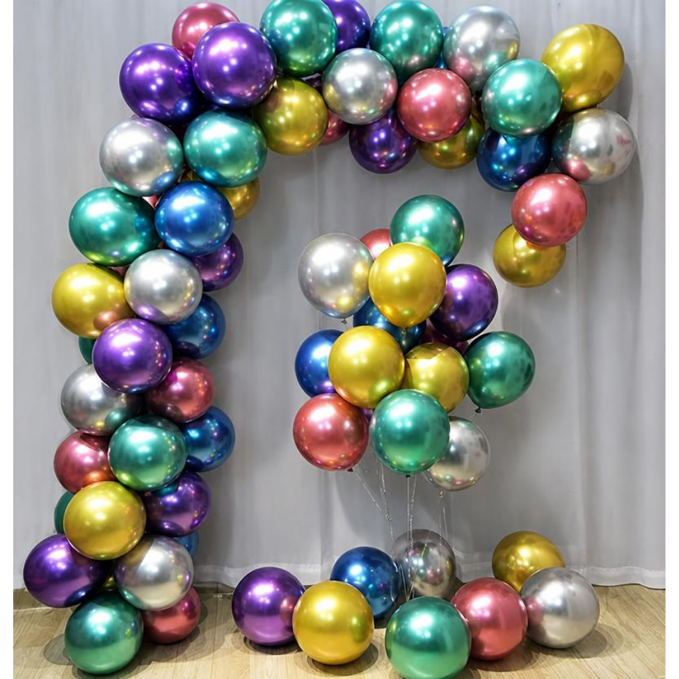 Lot de 100 Ballons de Mariage Rond de 10 Pouces en Latex Naturel Chromé,pour Fête d'Anniversaire,Mariage,Décoration,100 pcs – image 2