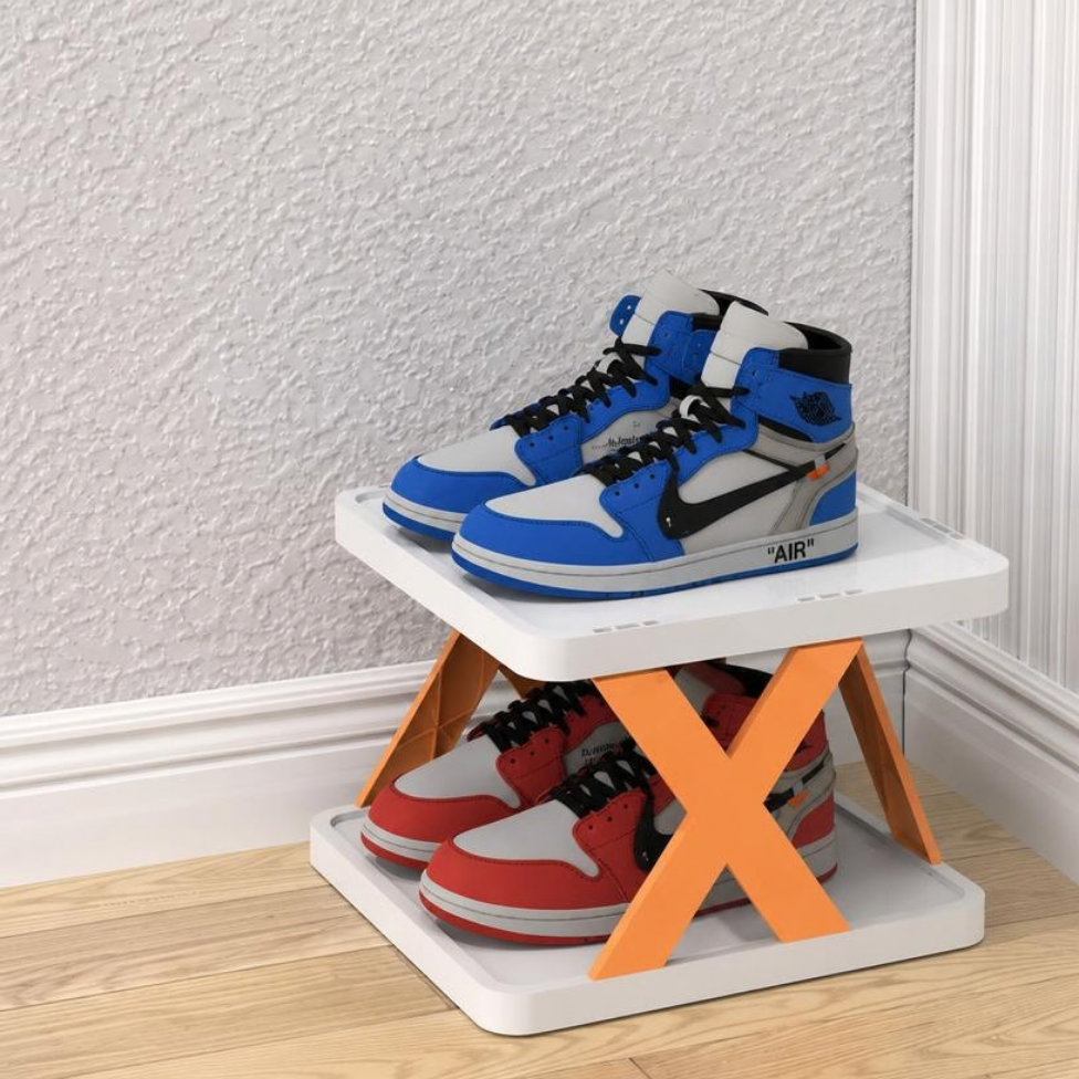 Organisateur de Rangement pour Chaussures Empilable en Forme de X, Armoire de Présentation de Chaussures – image 4