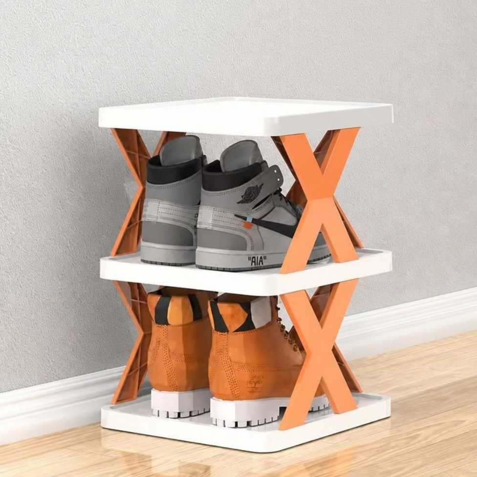 Organisateur de Rangement pour Chaussures Empilable en Forme de X, Armoire de Présentation de Chaussures – image 6