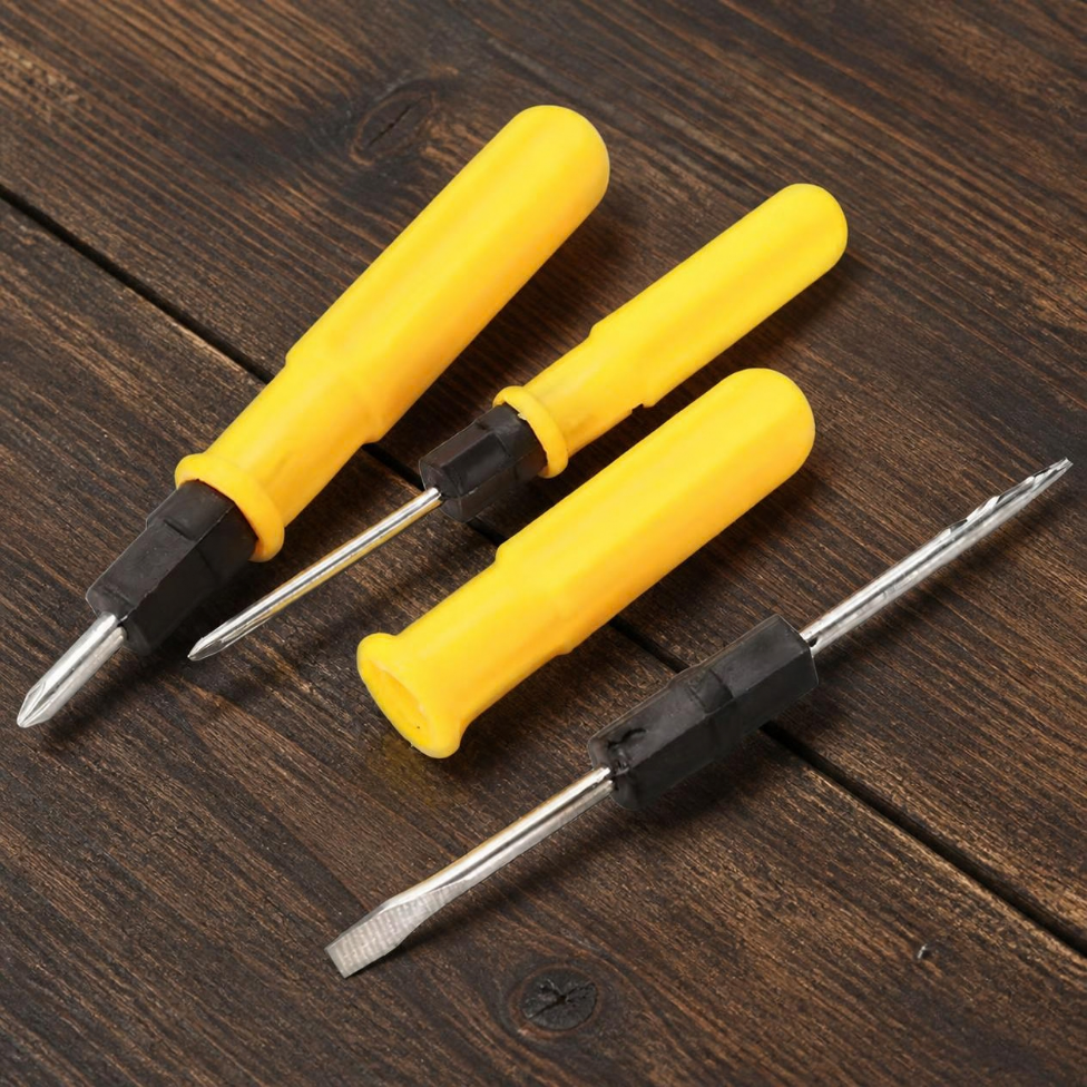 Tournevis à Double Tête à Poignée Jaune Puissant et Plat,Bricolage – image 4