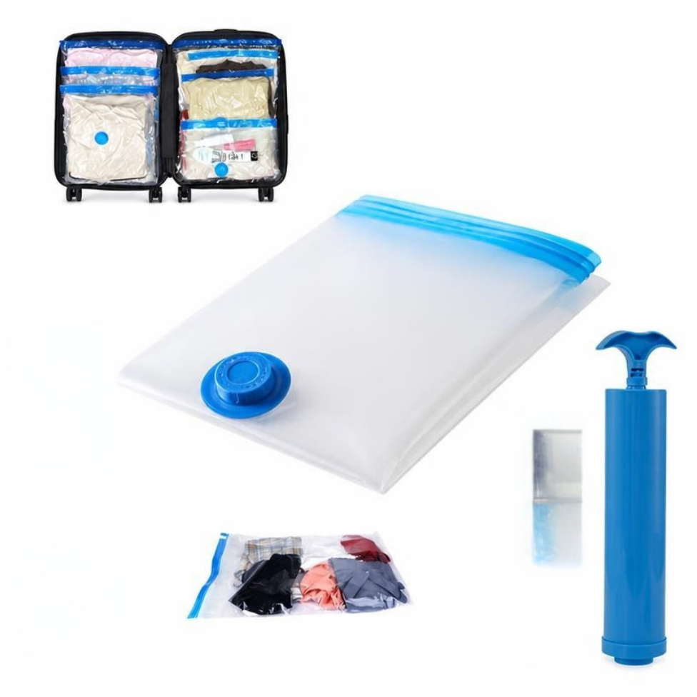 Lot de 3 Sacs de Compression Sous Vide, Sac Pliable Anti-Poussière Scellé Sous Vide,3 Tailles,Sac de Rangement Sous Vide Transparent avec Pompe Manuelle – image 5