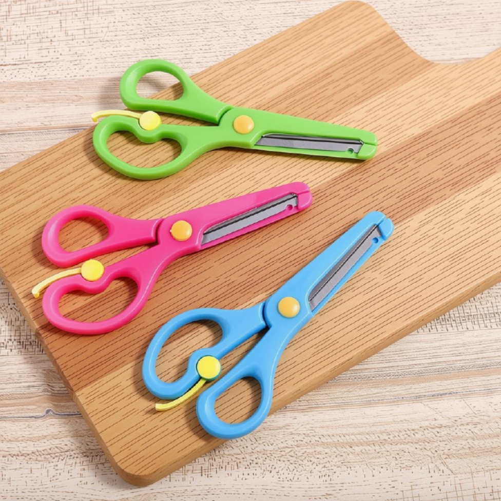 Lot de 3 Ciseaux pour Enfants Étudiants,Tête Ronde, Ciseaux sans Danger pour les Mains – image 2